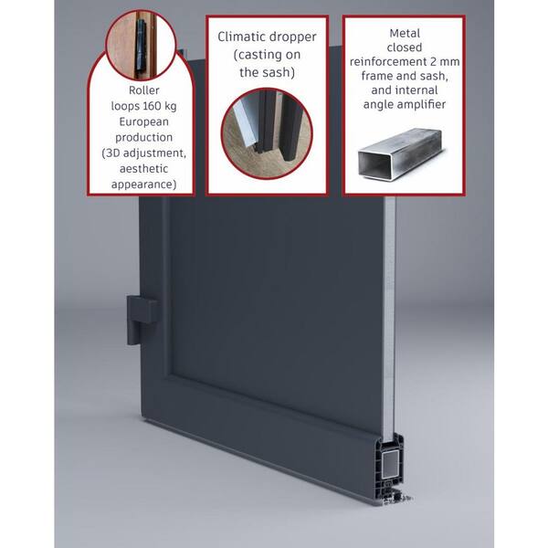 VDOMDOORS 36 in. x 94 in. Right-hand/Inswing Mirrored Glass Walnut