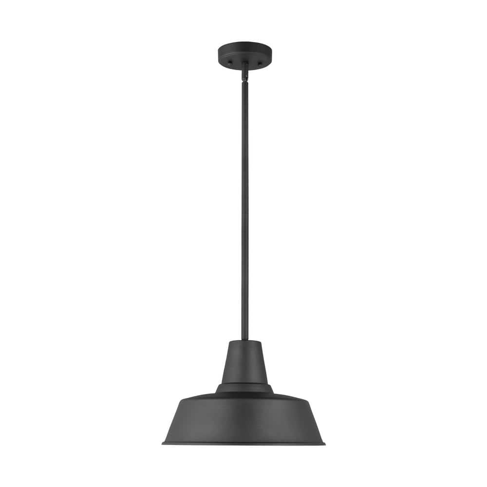 Barn Light 14 in. 1-Light Matte Black Exterior Outdoor Hanging Pendant Light price history on PriceWatchPro