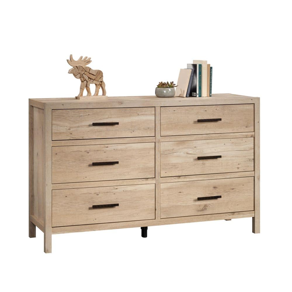 Prime Oak Double Dresser with Six Drawers