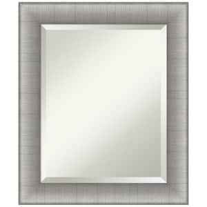 Elegant Brushed Pewter 20.75 in. H x 24.75 in. W Framed Wall Mirror