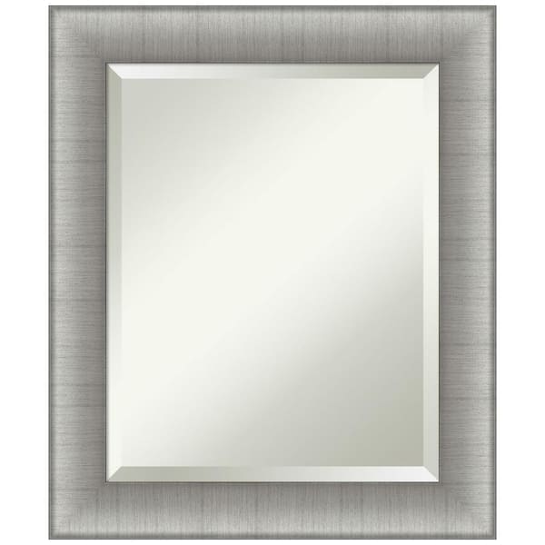 Amanti Art Elegant Brushed Pewter 20.75 in. H x 24.75 in. W Framed Wall Mirror
