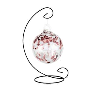 Tree Of Life 4 in. Multi-Color Enchanted Hand-Blown Glass Ball with Metal Antique Bronze Finish Stand