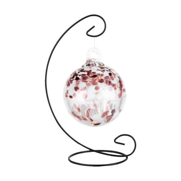 Dale Tiffany Tree Of Life 4 in. Multi-Color Enchanted Hand-Blown Glass Ball with Metal Antique Bronze Finish Stand