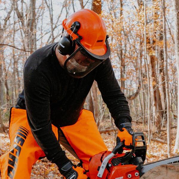 Chainsaw Operator Hard Hat Stickers – Funny Helmet Decals For Loggers, 2-Pack USA Made