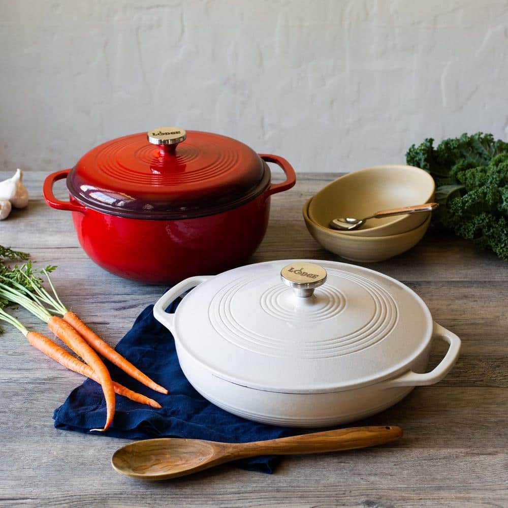Red Enameled Cast Iron 3 Qt Dutch Oven