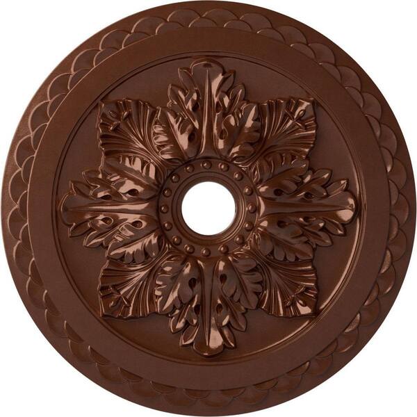 Ekena Millwork 2 in. x 23-5/8 in. x 23-5/8 in. Polyurethane Bordeaux Deluxe Ceiling Medallion, Copper Penny