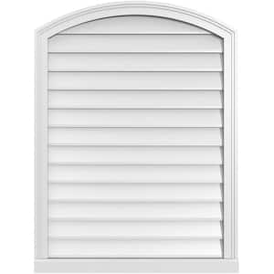 30 in. x 40 in. Arch Top Surface Mount PVC Gable Vent: Functional with Brickmould Sill Frame