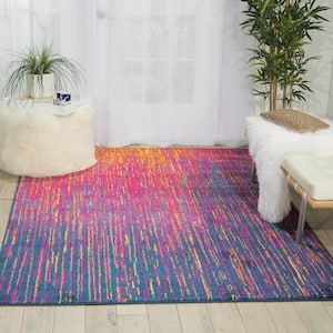 Passion Multicolor 4 ft. x 6 ft. Abstract Geometric Contemporary Area Rug