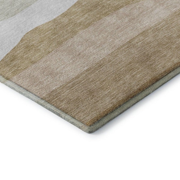 Mayfield Premium Machine Washable Abstract AMF2023 Wheat 9 ft. x 12 ft. Area Rug