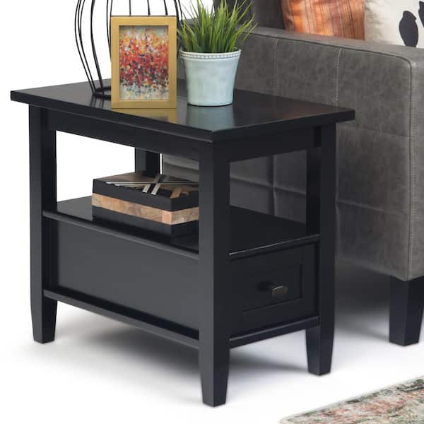 Simpli Home Warm Shaker Solid Wood 14, Black Side Tables For Living Room Uk