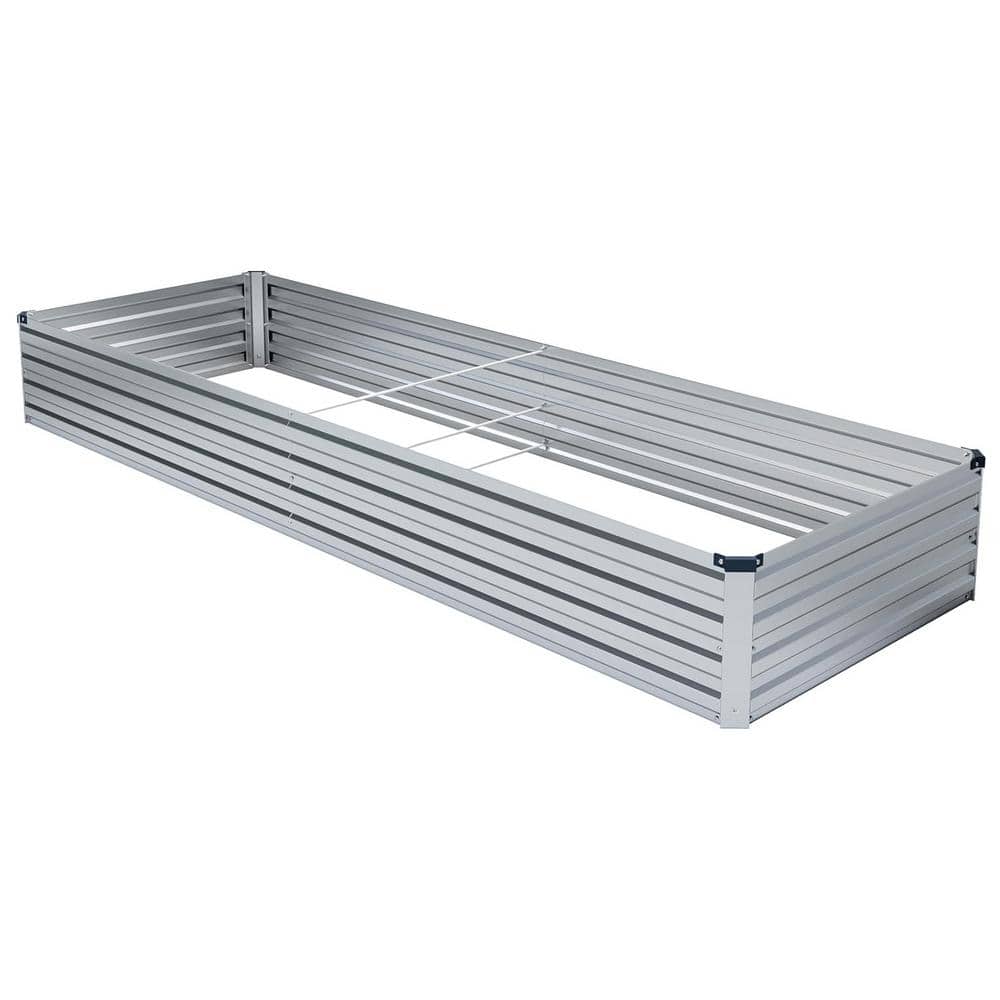 72 x 36 x 12 in. Sliver Metal Raised Garden Bed-Outdoor Planter Box for Veg