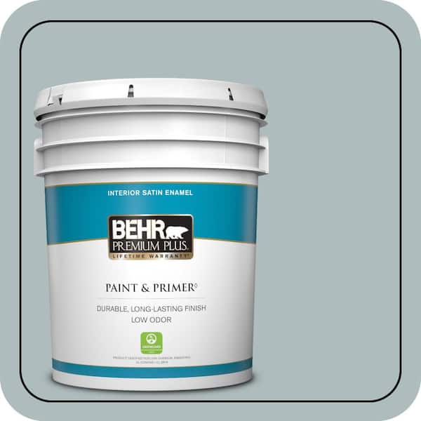 BEHR PREMIUM PLUS 5 gal. Home Decorators Collection #HDC-CT-26 Watery Satin Enamel Low Odor Interior Paint & Primer