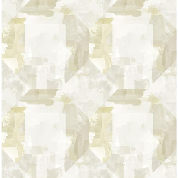 A-Street Prints Perrin Olive Green Gem Geometric Wallpaper Sample