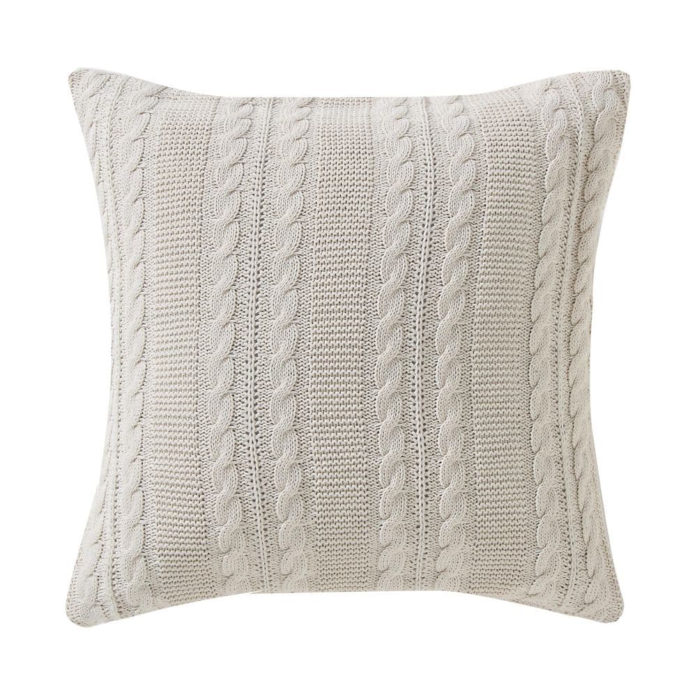 Dublin Embroidered Polyester Decorative 18 in. x 18 in. Throw Pillow-Ivory price history on PriceWatchPro