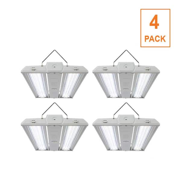 4-Pack 28 in. 36000 Lumen Selectable Linear White LED High Bay Light, 5000K, Adjustable Beam Angles, 120-277V