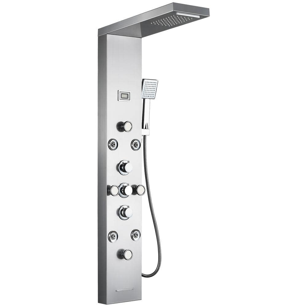 8-Jet Rainfall Shower Tower Shower Panel System with Rainfall Waterfall Sho