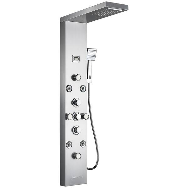 thumbnail image 2 of Stainless Steel LED Shower Panel System With Rainfall Head & Body Jets – Luxury Spa Feel At Home 2 of 11