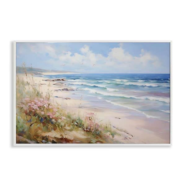 Summer Coastal Waves by Franklyn Gregory White Framed Coastal Giclee Art Print 20 in. x 30 in.