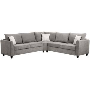 100 in.W Big Sectional Sofa Couch L Shape Polyester Couch with Round Arms