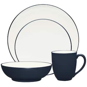 Colorwave Navy 4-Piece (Blue) Stoneware Coupe Place Setting, Service for 1