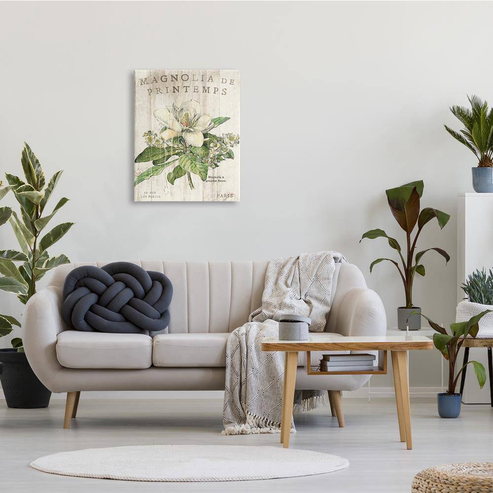 French Magnolia Print on Canvas with Gold Frame, 24 x 30