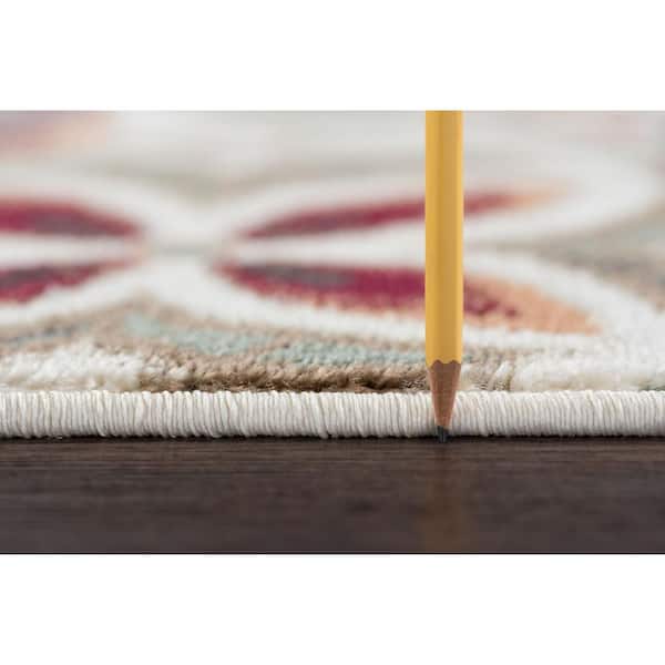 Deco Abstract Ivory 6 ft. Round Indoor Area Rug