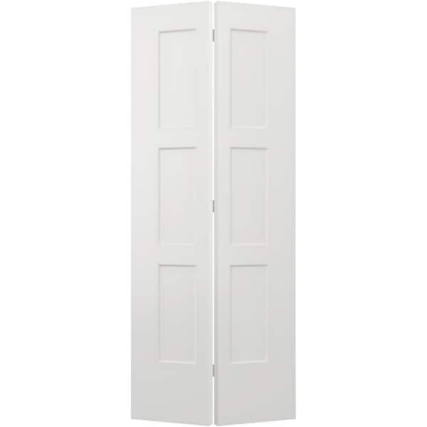 JELD-WEN 30 in. x 80 in. Birkdale White Paint Smooth Hollow Core Molded Composite Interior Closet Bi-fold Door