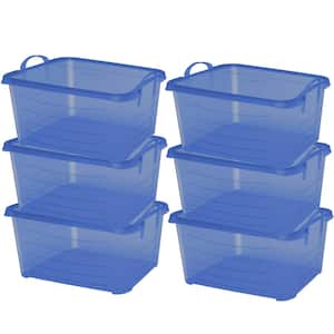 27 Qt. Stackable Closet and Storage Box Containers in Blue (6-Pack)