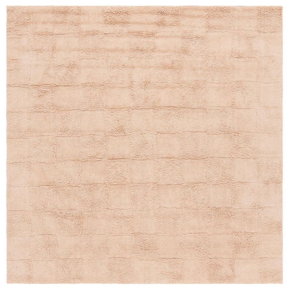 Easy Care 6 ft. x 6 ft. Beige High-Low Checkered Solid Square Area Rug price history on PriceWatchPro