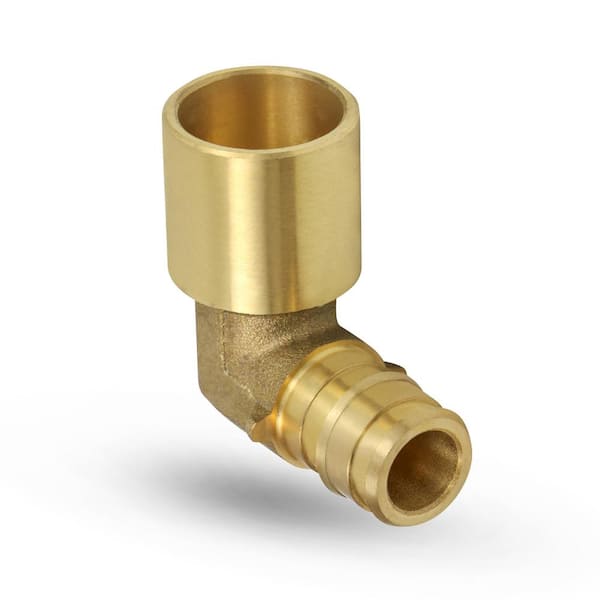 PLUMBFLEX 1/2 in. x 3/4 in. PEX A x Male Sweat Expansion Pex Elbow, Lead Free Brass 90° for Use in Pex A-Tubing