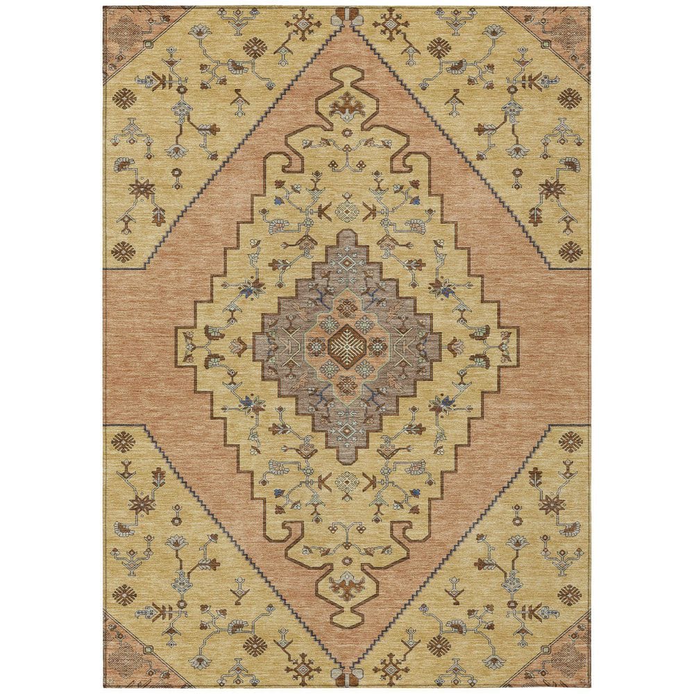 Chantille Machine Washable Indoor/Outdoor Abstract ACN2472 Gold 8 ft. x 10 ft. Area Rug price history on PriceWatchPro