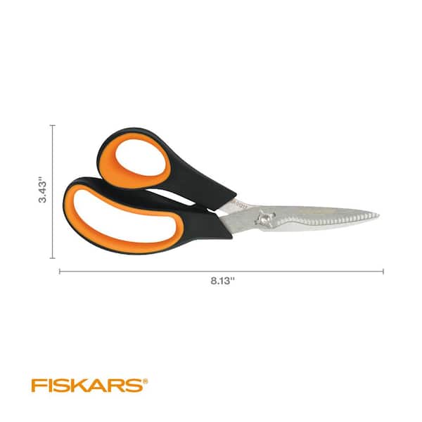 Fiskars 8 in Garden Pruning Shears, Stainless Steel Serrated Blade