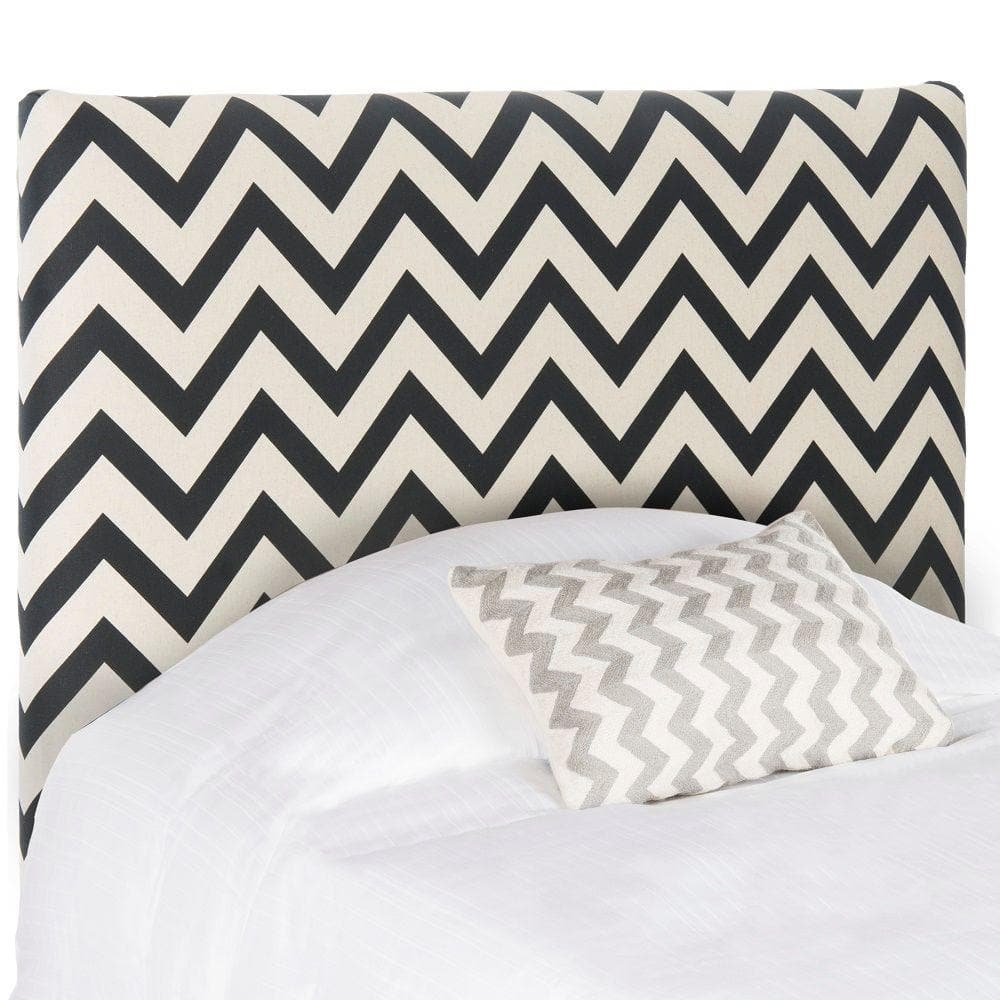 SAFAVIEH Ziggy Black/White Twin Upholstered Headboard MCR4038A - The ...