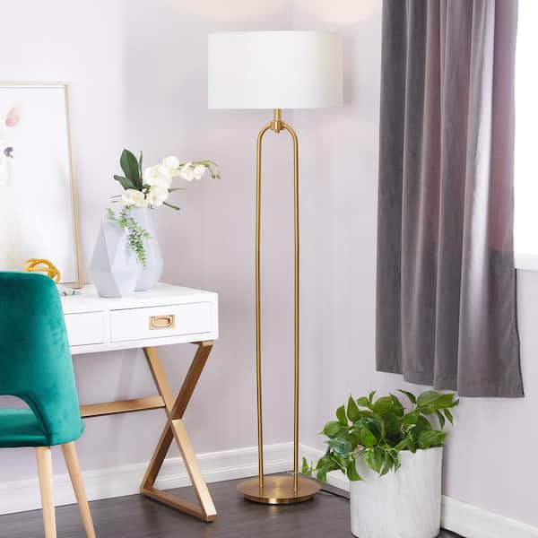 64 in. Gold Metal Paper Clip Floor Lamp