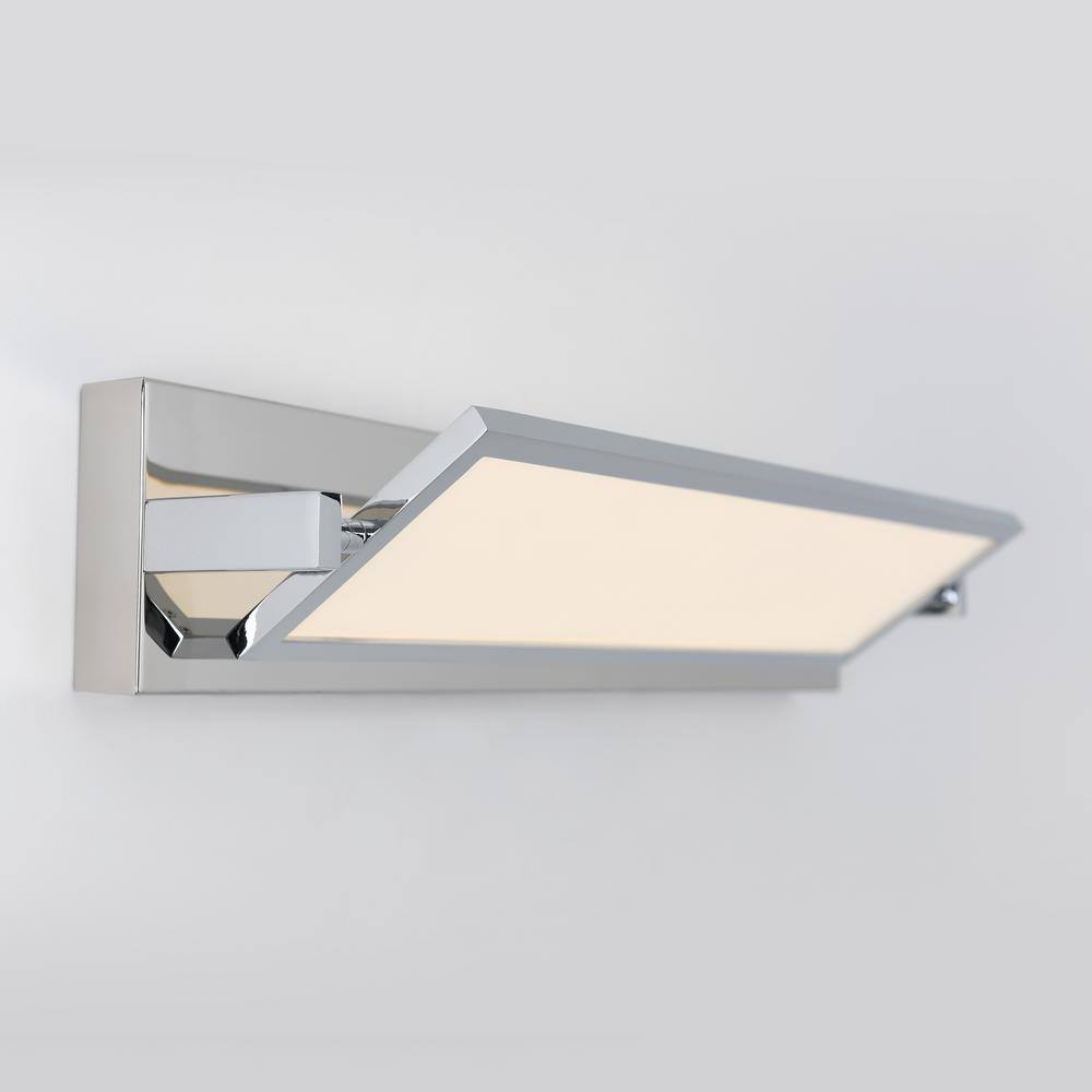 Chrome Flat Panel LED Vanity Light with Integrated LED