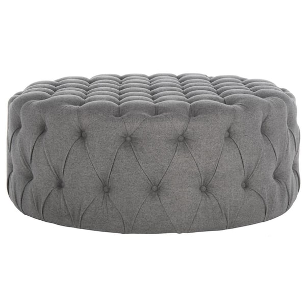 SAFAVIEH Charlene Gray Tufted Ottoman