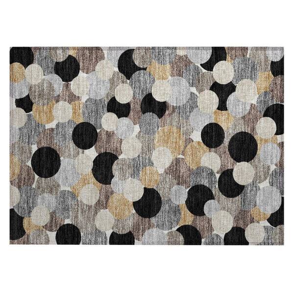 Chantille Machine Washable Indoor/Outdoor Abstract ACN2450 Black 2 ft. x 3 ft. Accent Rug
