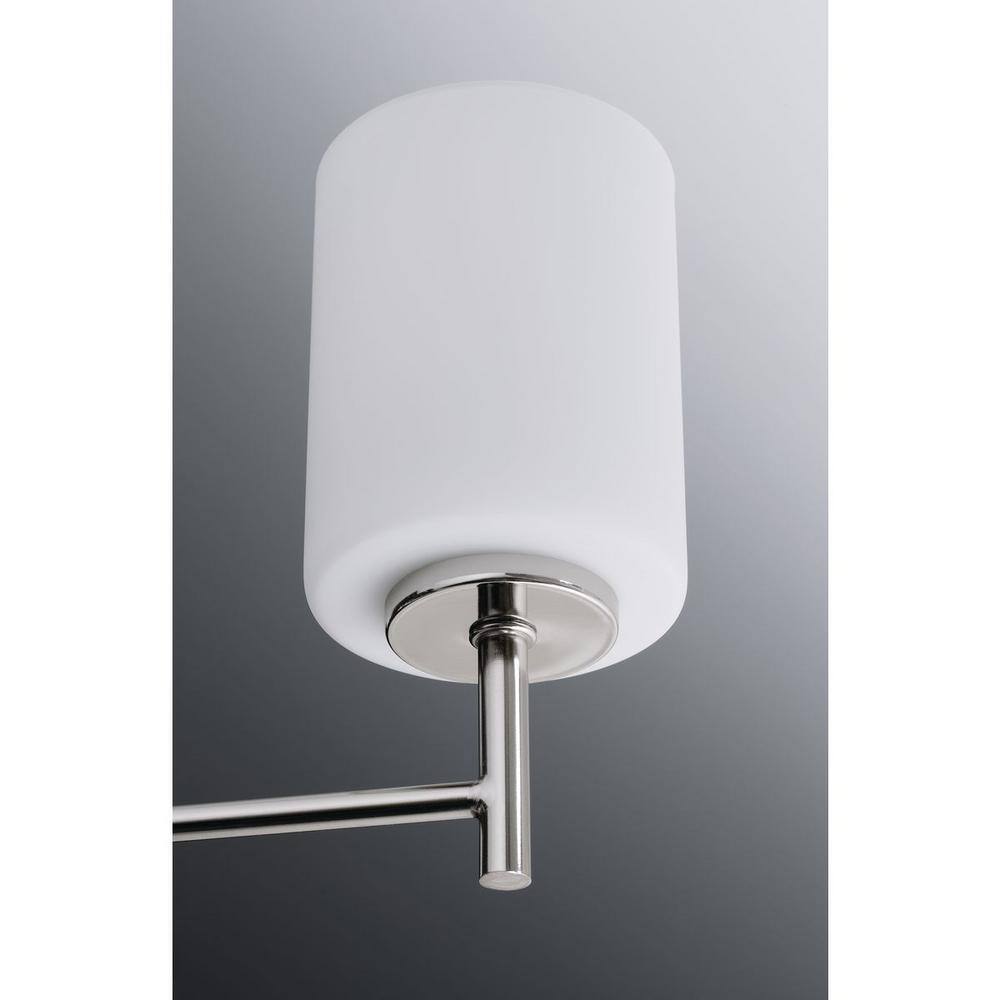 Elegant Brushed Nickel 3-Light Chandelier with White Glass Shades