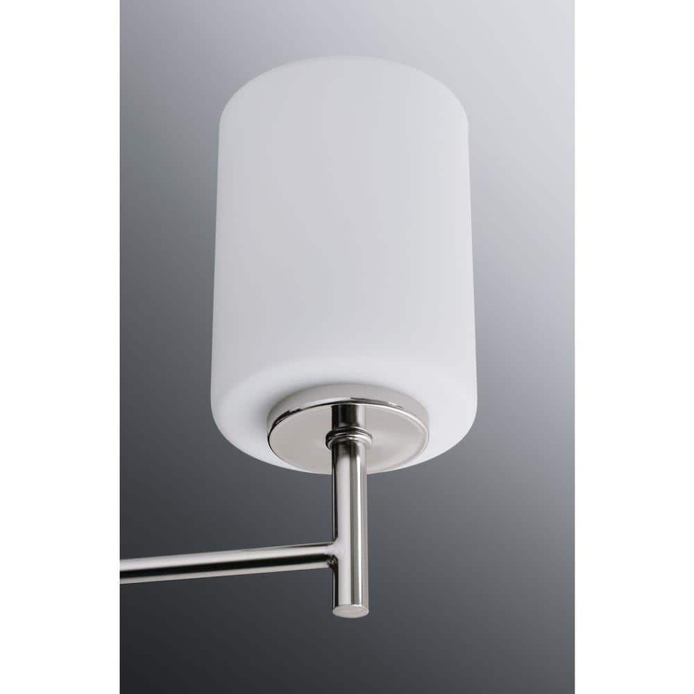 Brushed Nickel Two-Tier Chandelier with White Glass Shades