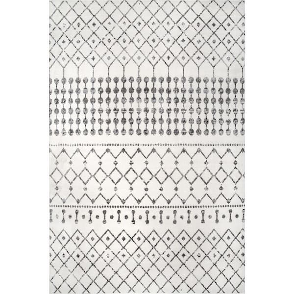nuLOOM Zola Modern Trellis Gray 4 ft. x 6 ft. Living Room/Bedroom/Dining Room Area Rug