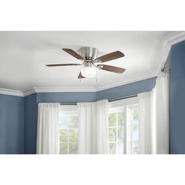Hampton Bay Kennesaw 42 in. Indoor Brushed Nickel Ceiling Fan with Light
