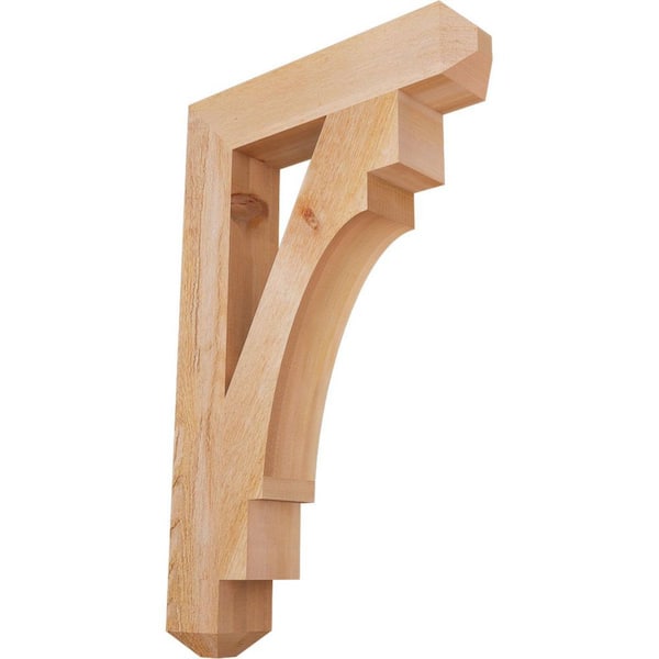 Ekena Millwork 4 in. x 32 in. x 20 in. Western Red Cedar Merced Craftsman Rough Sawn Bracket