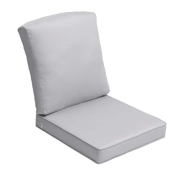 22 in. x 21 in. 2-Piece Deep Seating Outdoor Adirondack Chair Cushion in Gray