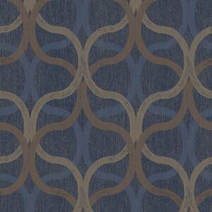 Refine Geo Navy and Gold Wallpaper