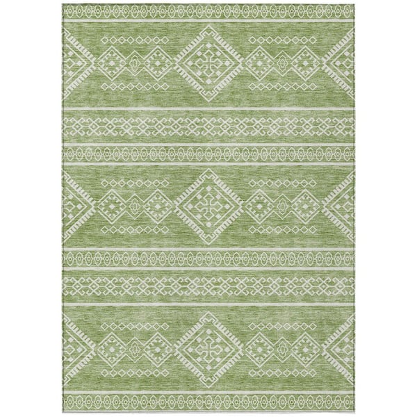 Chantille Machine Washable Indoor/Outdoor Abstract ACN901 Green 5 ft. x 7 ft. 6 in. Area Rug