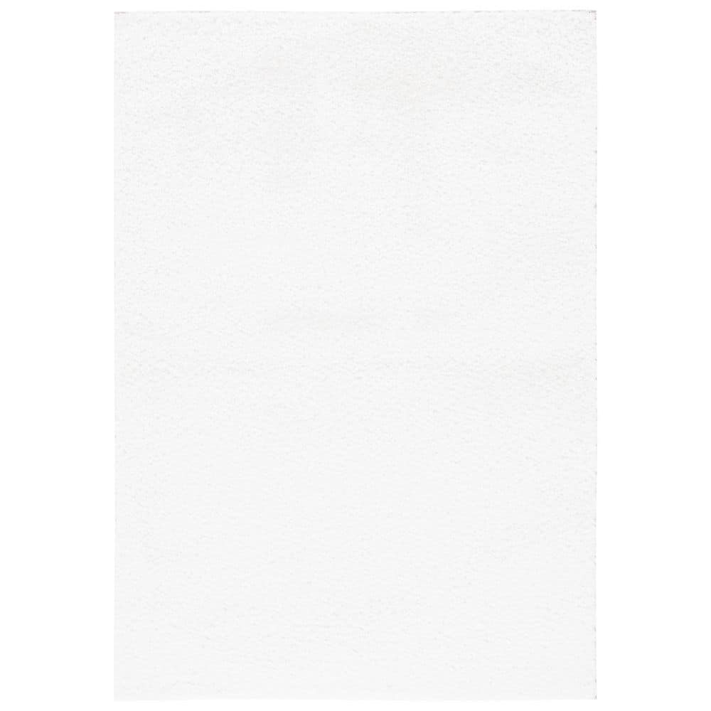 August 3' x 5' White Synthetic Shag Area Rug