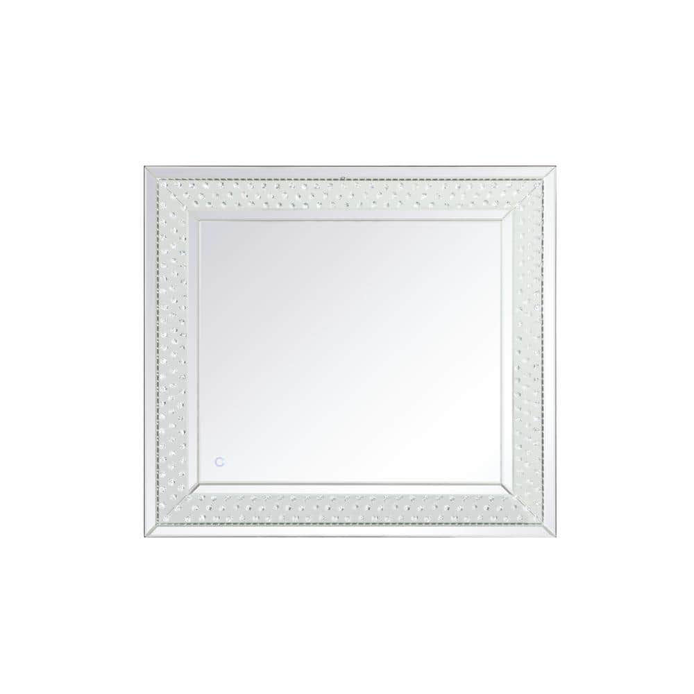 Timeless Home 36 in. W x 40 in. H Contemporary Rectangular Iron Framed LED 