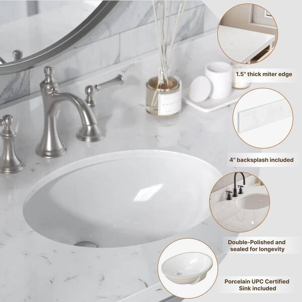 ARIEL Hepburn 42 in. W x 22 in. D x 36 in. H Single Sink