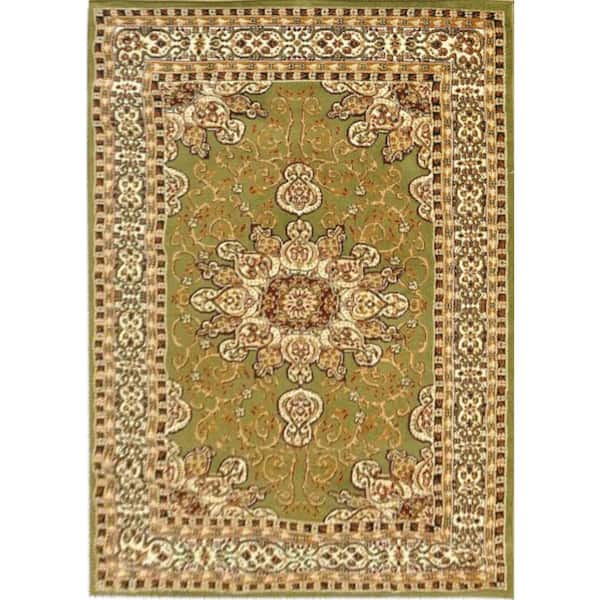 MSRUGS Nairobi Green 3 ft. x 5 ft. Medallion Polypropylene Area Rug
