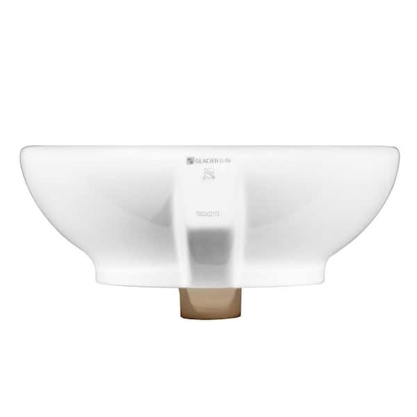 Glacier high quality Bay Zale Round Vessel Sink, 13-0089-W, White NEW (36C)